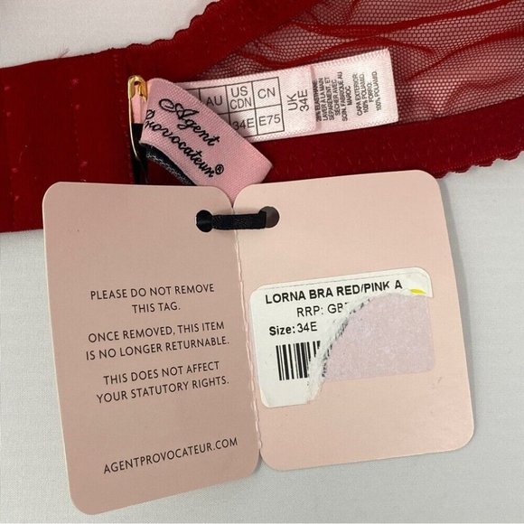 Agent Provocateur Lorna Red Pink Bra NWT - Picture 14 of 14